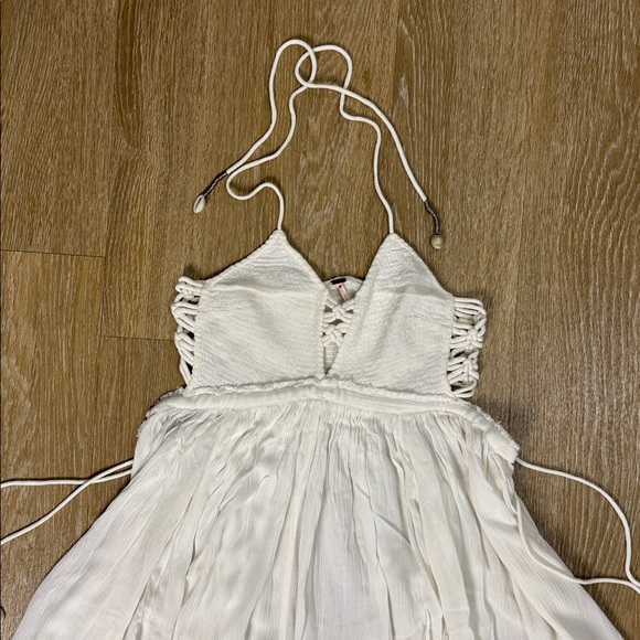 Free People Coconuts All Day Macrame Asymmetrical Hem Maxi Boho Beach Dress XS - Picture 8 of 13